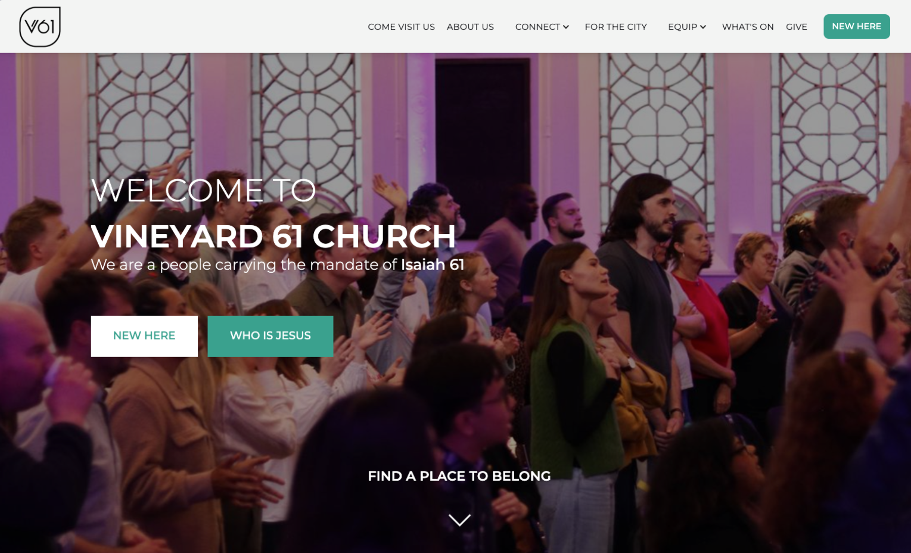 Vineyard 61 home page hero