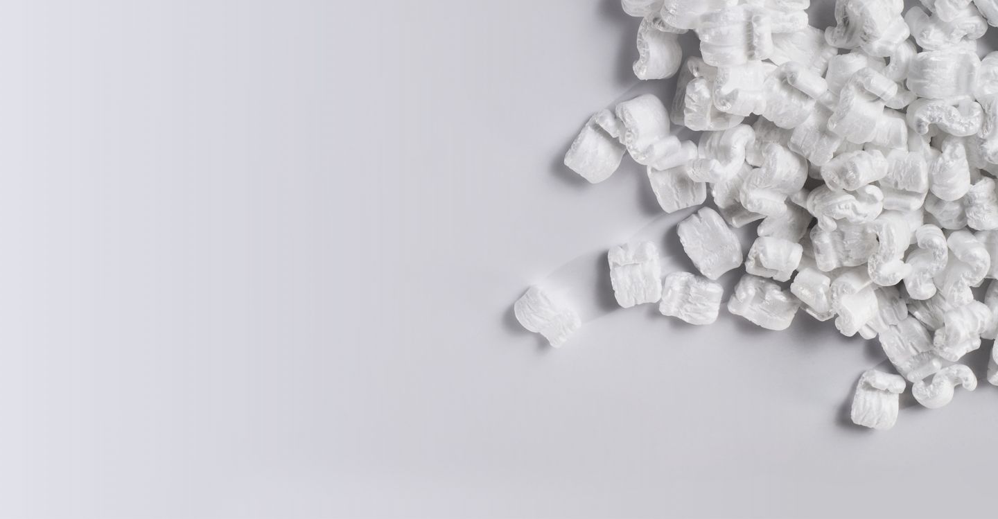Styrofoam packing peanuts