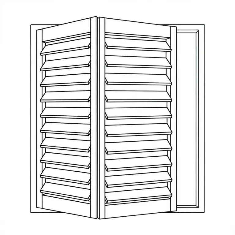 Tracked door plantation shutters across a wide patio opening in Surrey