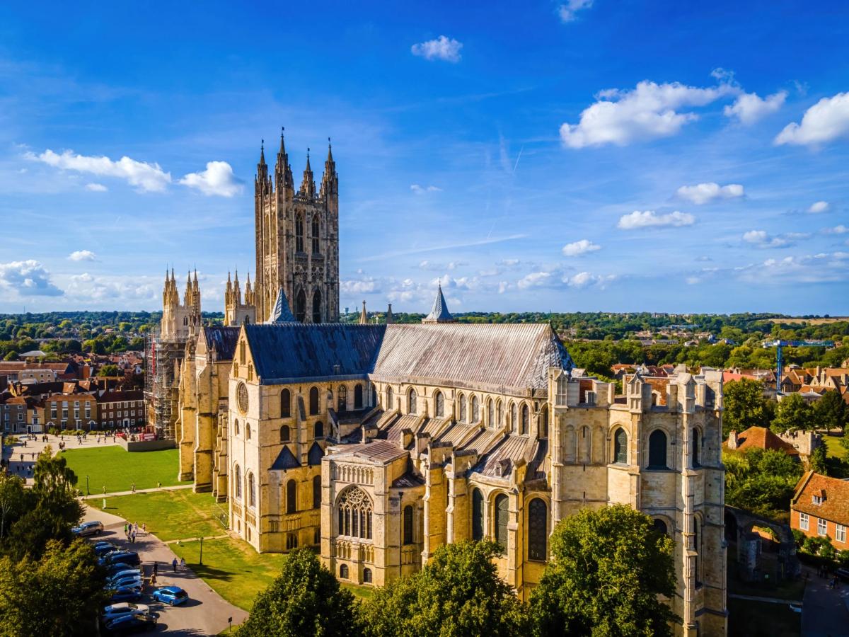 Canterbury Cathedral rises above the surrounding city
