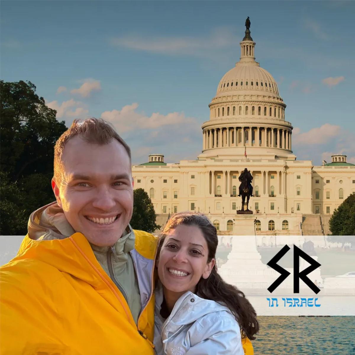 YouTube stars Sergio and Rhoda smiling in front of the U.S. Capitol in Washington, DC, before leading an Inspire experience in the nation's capital.