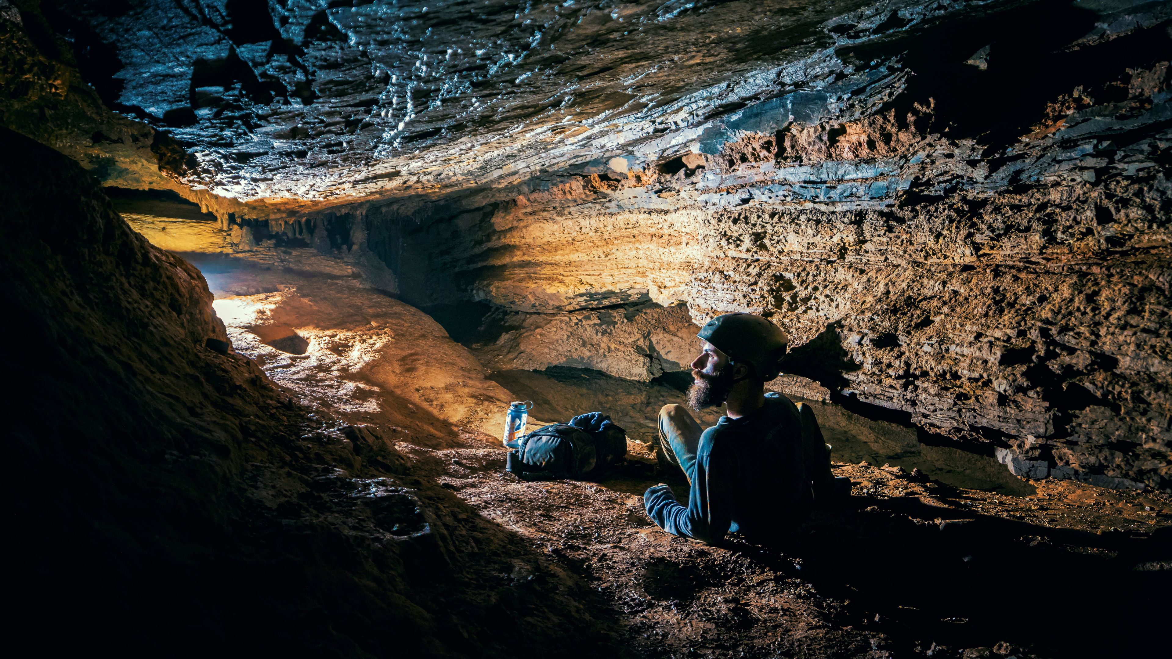 Reclined in cave