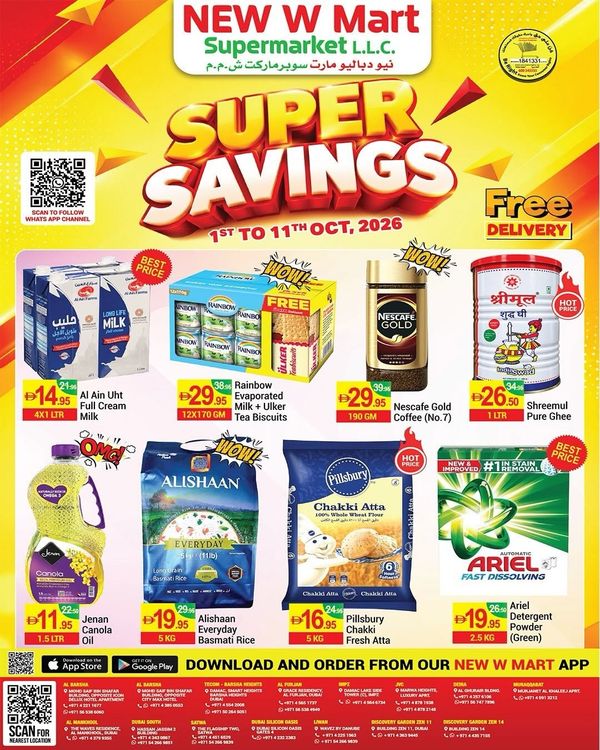 Super Savings from New W Mart until 11th October