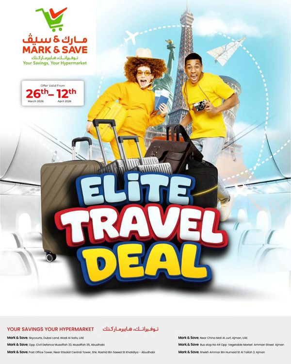 Elite Travel Deal from Mark & Save until 12th April