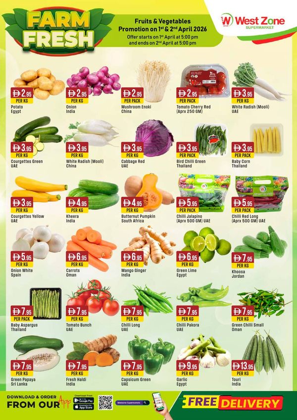 Farm Fresh Deals from West Zone until 2nd April