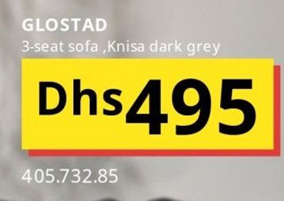 GLOSTAD 3-seat sofa, Knisa dark grey