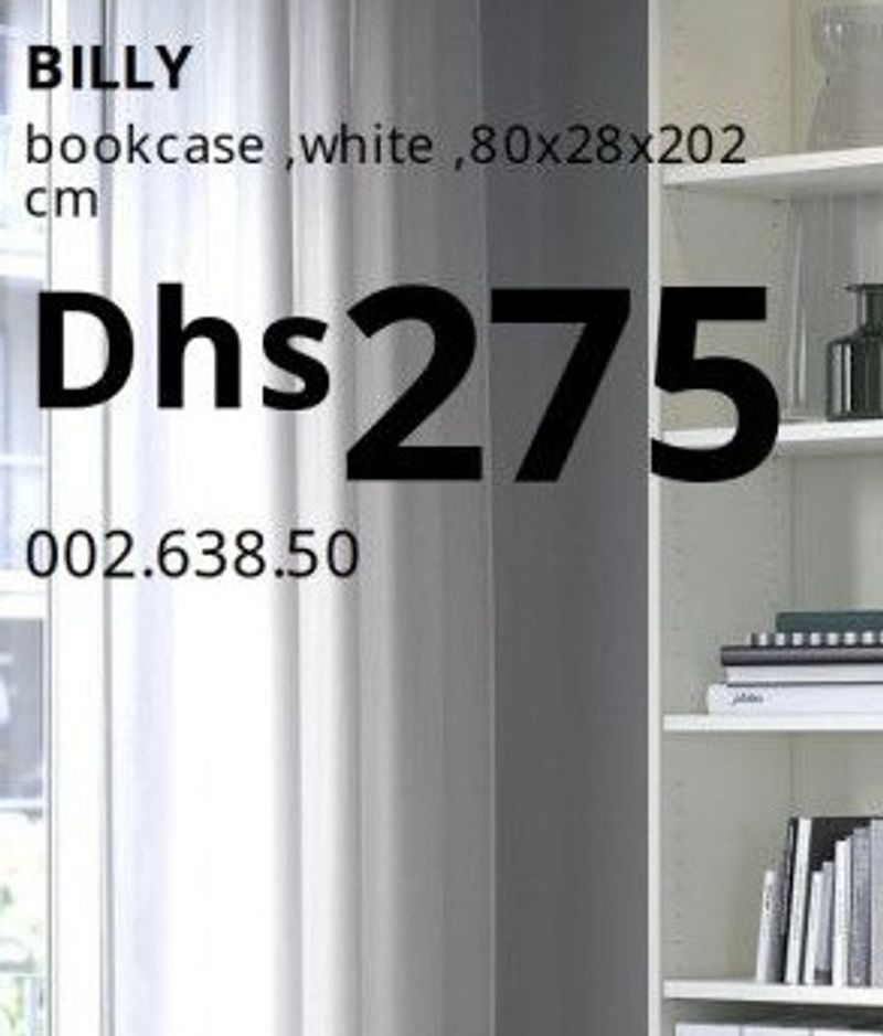 BILLY bookcase, white, 80x28x202 cm