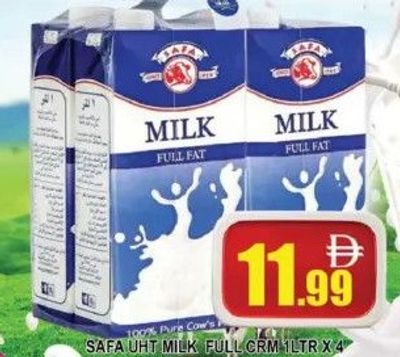Safa UHT Milk Full Cream 1Ltr x 4