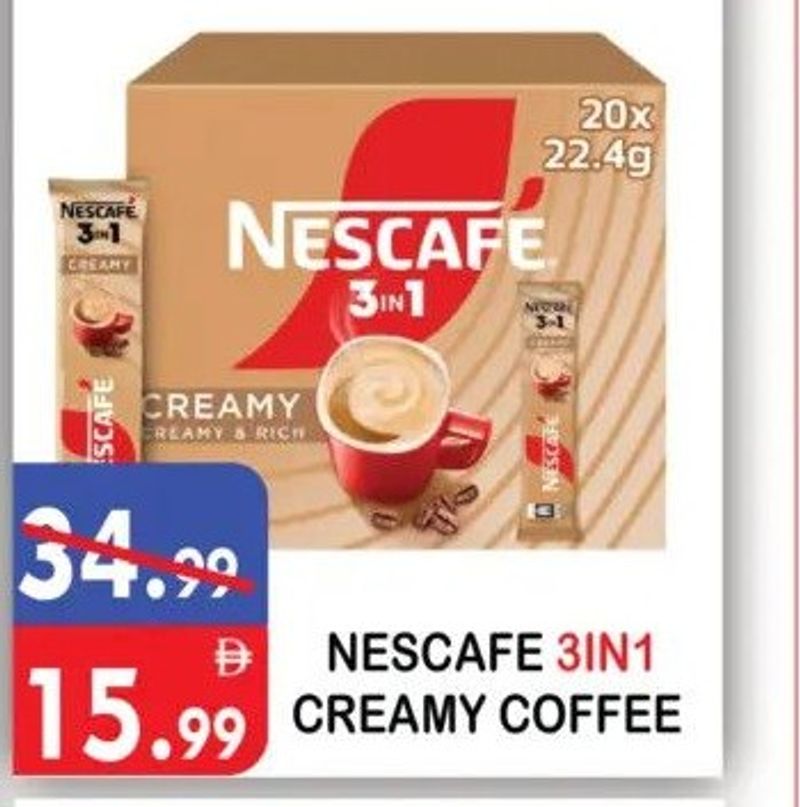 NESCAFE 3IN1 CREAMY COFFEE 20X 22.4G