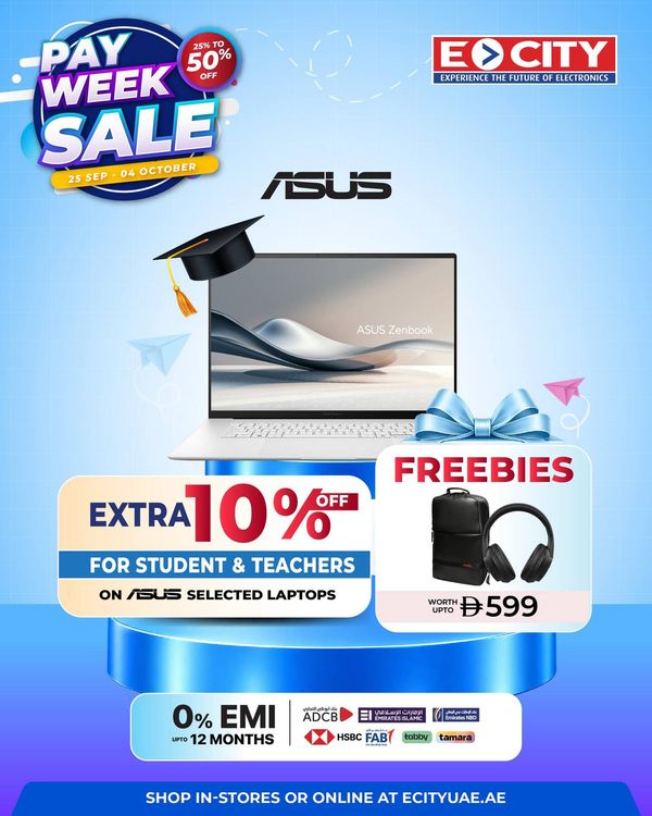 Sale On ASUS Laptops from ECity until 4th October