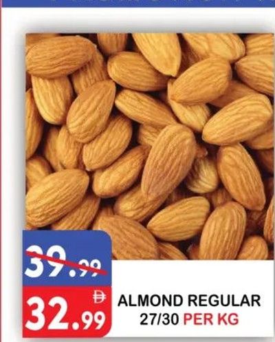 ALMOND REGULAR 27/30 PER KG