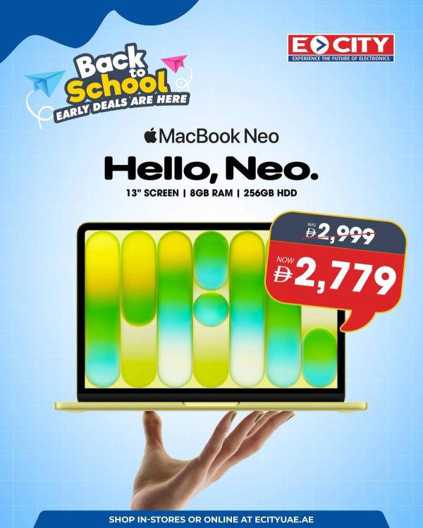 Sale On MacBook Neo from ECity until 31st July
