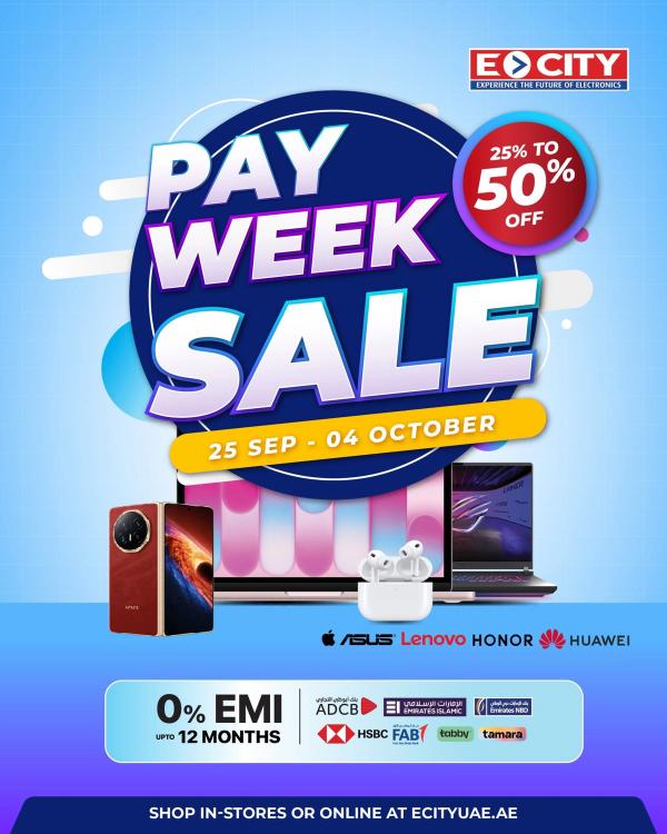Pay Week Sale from ECity until 4th October