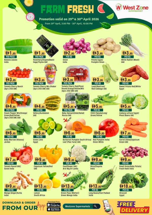 Farm Fresh Deals from West Zone until 30th April