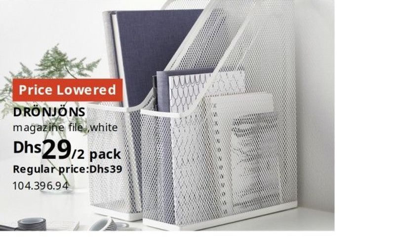 DRÖNJÖNS magazine file, white, 2 pack
