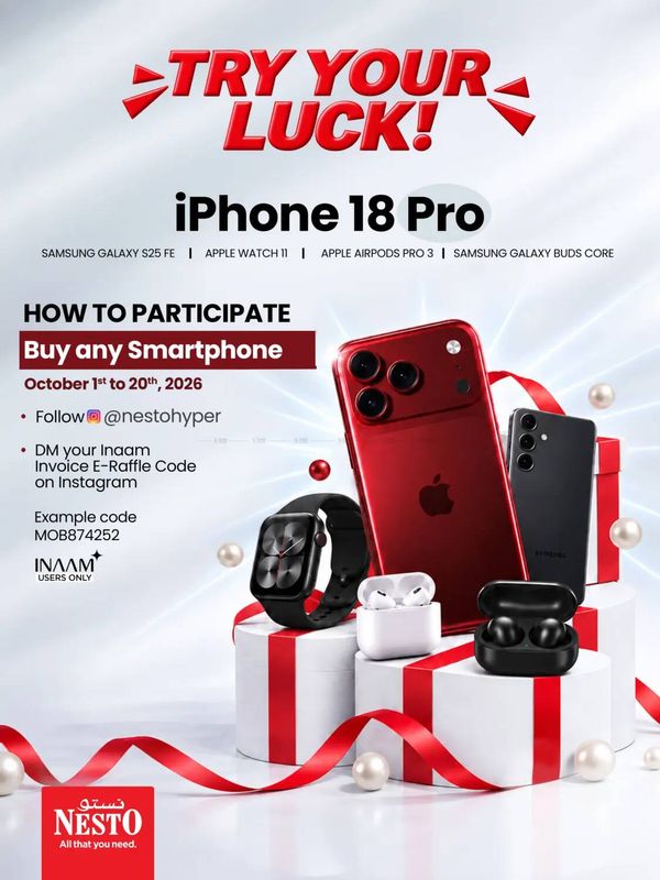 Sale On iPhone18 Pro from Nesto until 20th October