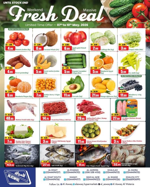 Fresh Deals from RAK National Markets until 10th May