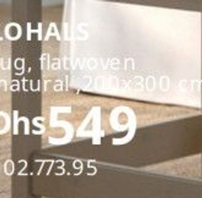LOHALS rug, flatwoven, natural, 200x300 cm