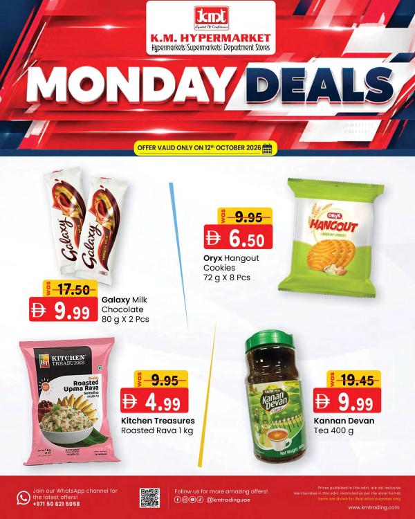 Monday Deals from K.M. TRADING until 12th October