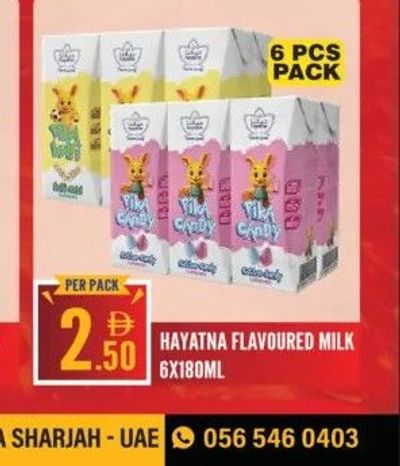 Hayatna Flavoured Milk 6 x 180ml