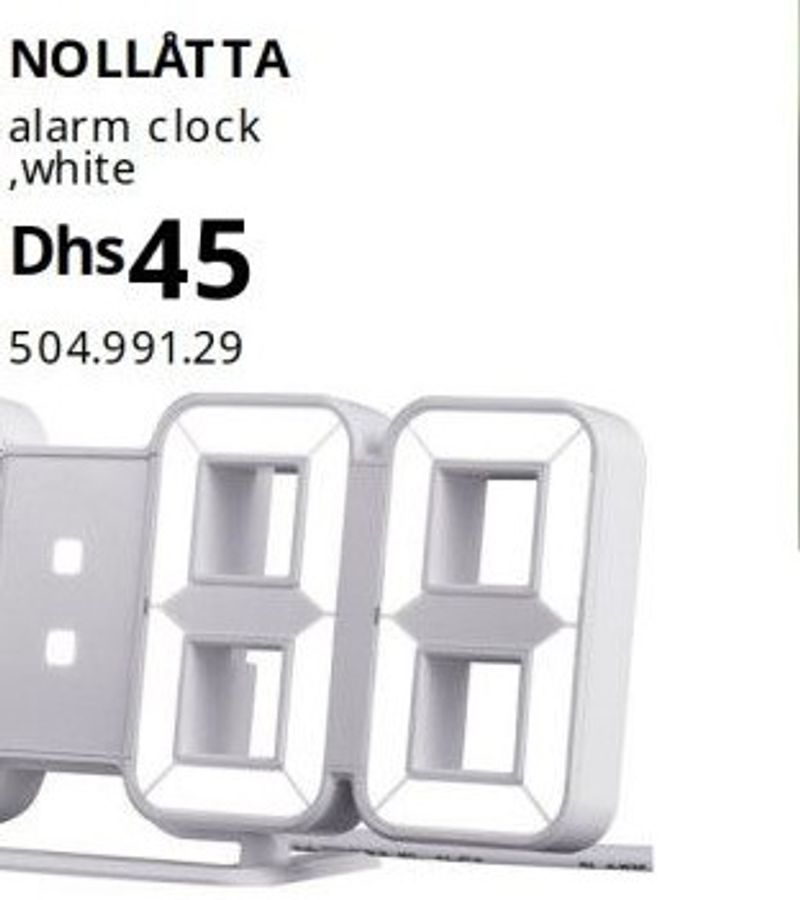 NOLLÅTTA alarm clock, white