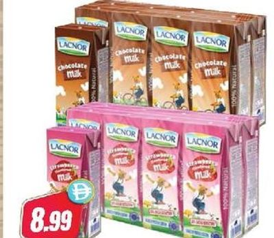 Lacnor Milk Chocolate / Strawberry 8 x 180ml