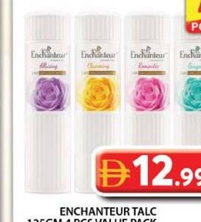Enchanteur Talc 125gm 4 Pcs Value Pack