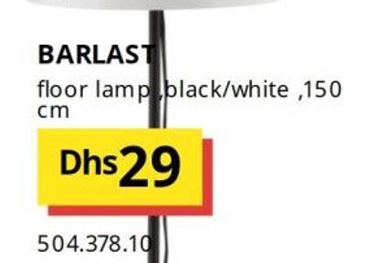 BARLAST floor lamp black/white, 150 cm
