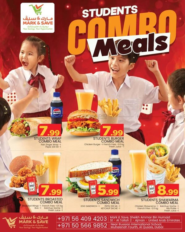 Student Combo Meals from Mark & Save until 30th June