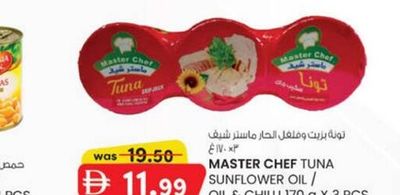 Master Chef Tuna Sunflower Oil / Oil & Chilli 170 g x 3 Pcs