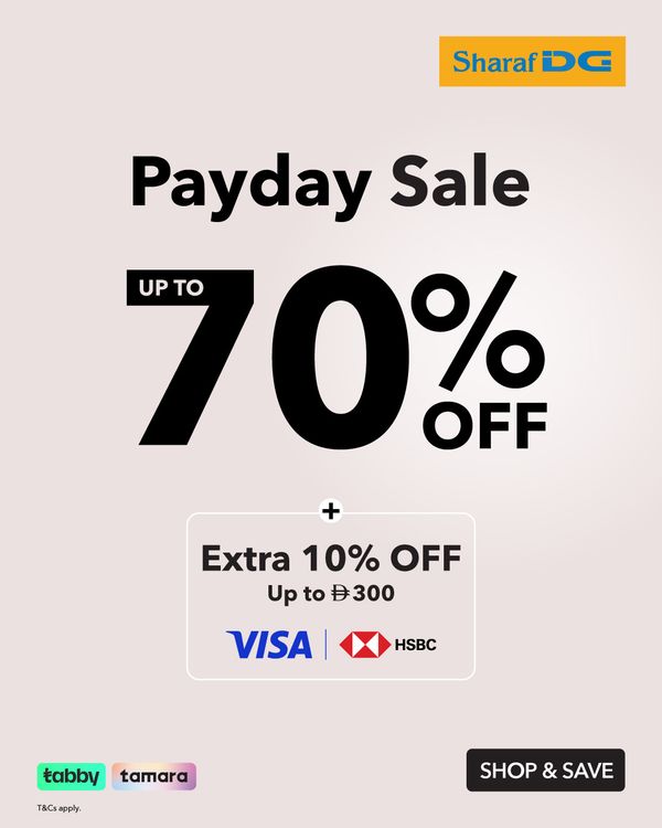 Payday Sale Up To 70% Off from Sharaf DG until 2nd May