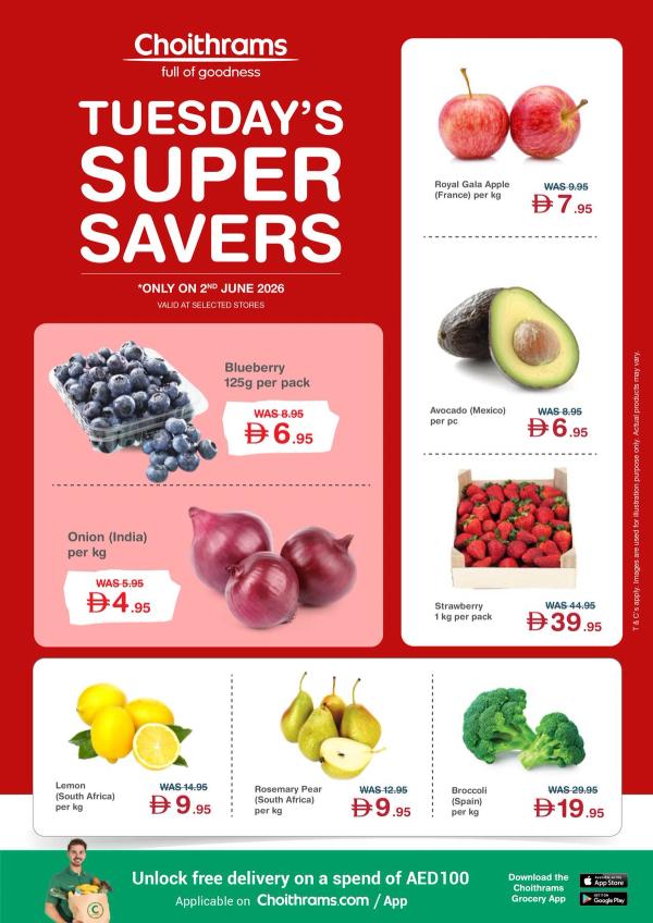 Tuesday's Super Savers from Choithrams until 2nd June