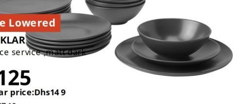 FÄRGKLAR 18-piece service, matt dark grey