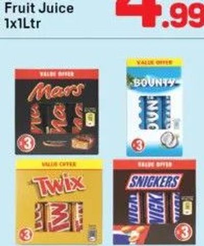 Mars, Snicker, Bounty, Twix Chocolate Bar 3x40/50gm