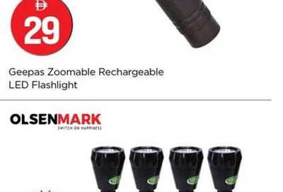 Geepas Zoomable Rechargeable LED Flashlight