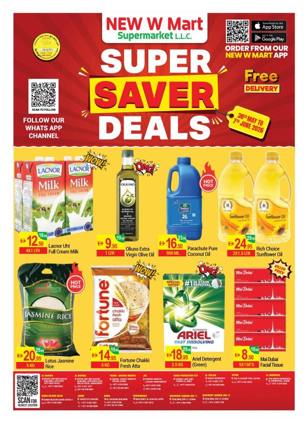Super Saver Deals from New W Mart until 7th June