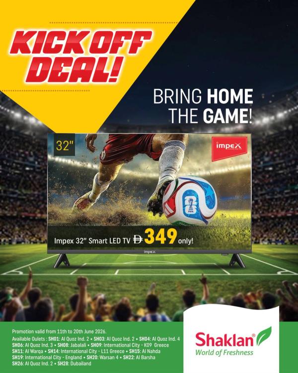 Kick Off Deal from Shaklan until 20th June