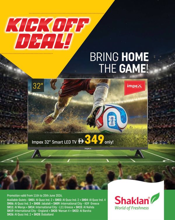 Kick Off Deal from Shaklan until 20th June