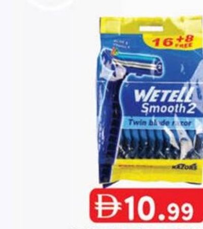 WETELL SMOOTH 2 TWIN BLADE RAZOR FOR MEN/WOMEN 16 + 8 WT2882/2883