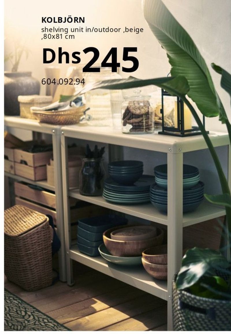 KOLBJÖRN shelving unit in/outdoor, beige, 80x81 cm