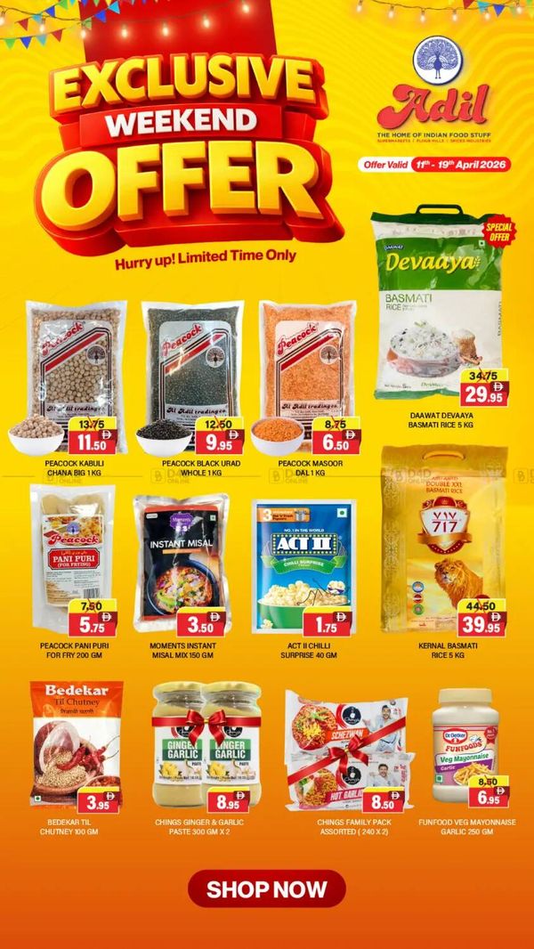 Exclusive Offers from Al Adil until 19th April