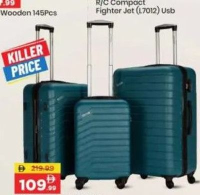 3Pcs Set Abs Trolley Bag