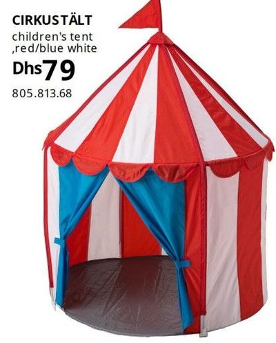 CIRKUSTÄLT Children's tent, red/blue white