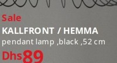 KALLFRONT / HEMMA pendant lamp, black ,52 cm
