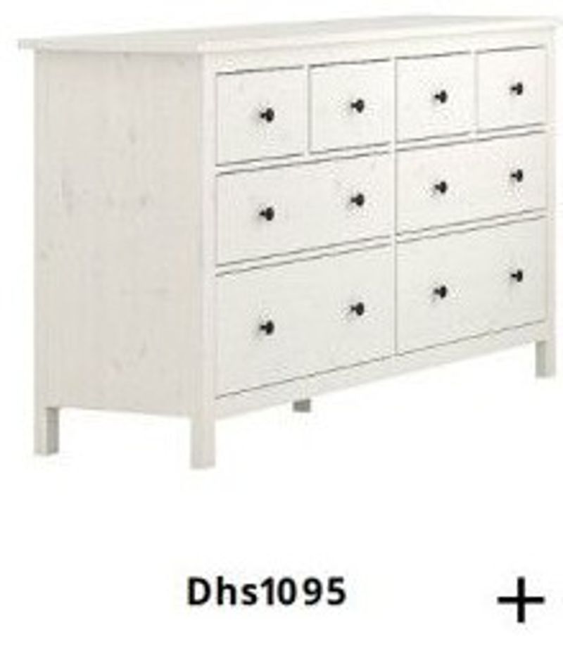 HEMNES chest of 8 drawers, white