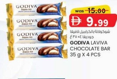 GODIVA LAVIVA CHOCOLATE BAR 35 g X 4 PCS