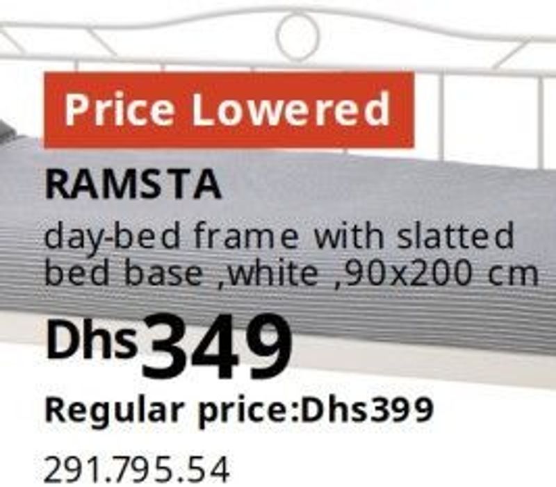 RAMSTA day-bed frame with slatted bed base, white, 90x200 cm