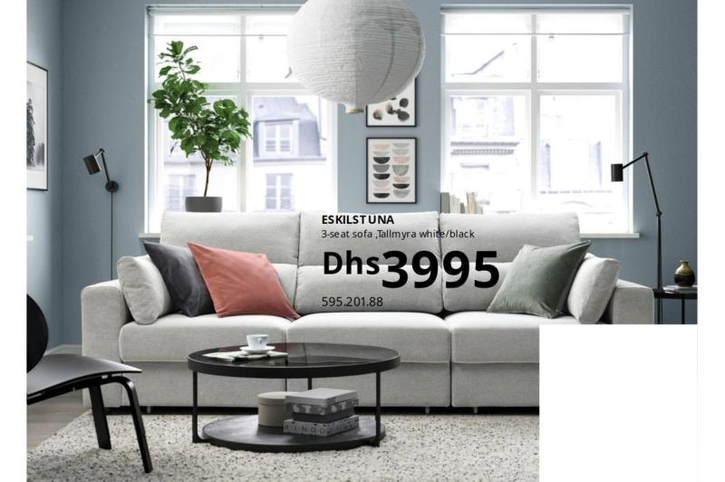 ESKILSTUNA 3-seat sofa, Tallmyra white/black