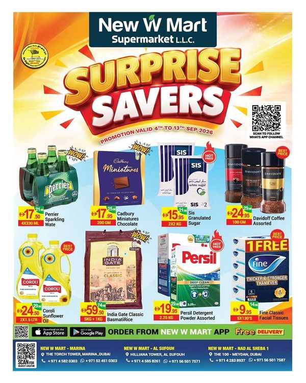 Surprise Saver from New W Mart until 13th September