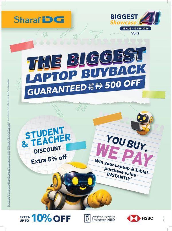 Back To School Promotion from Sharaf DG until 13th September